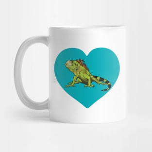 Iguana Heart for Iguana Lovers, Blue Mug